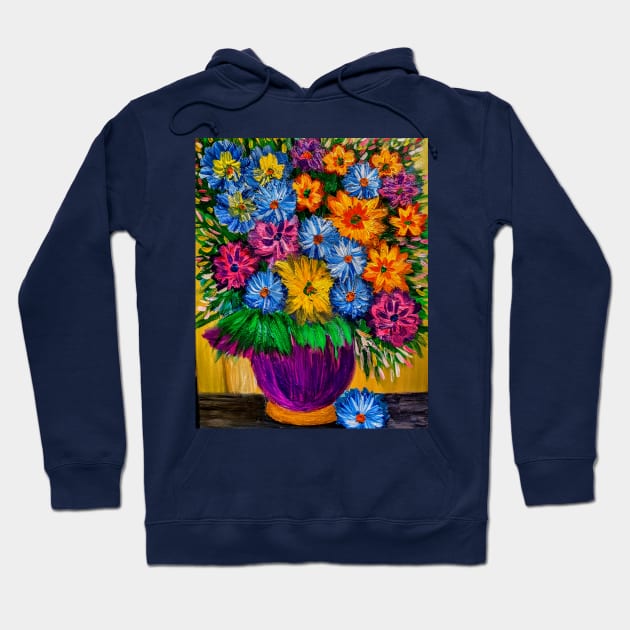 Fun and colorful abstract flowers Hoodie by kkartwork